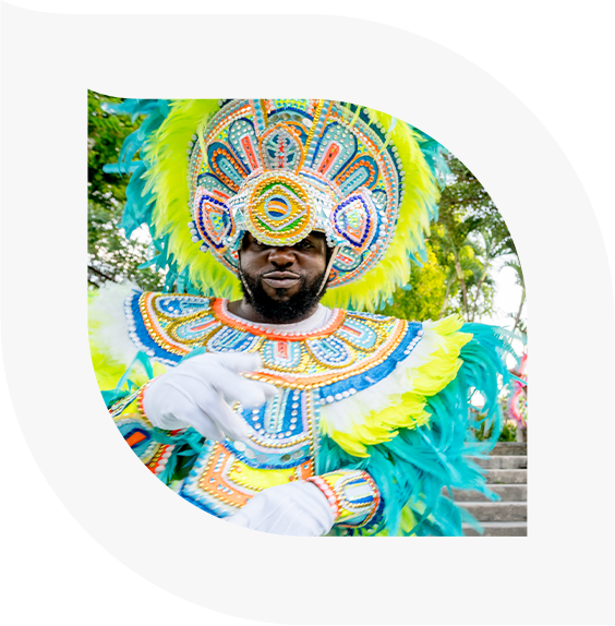 Man on carnival costume